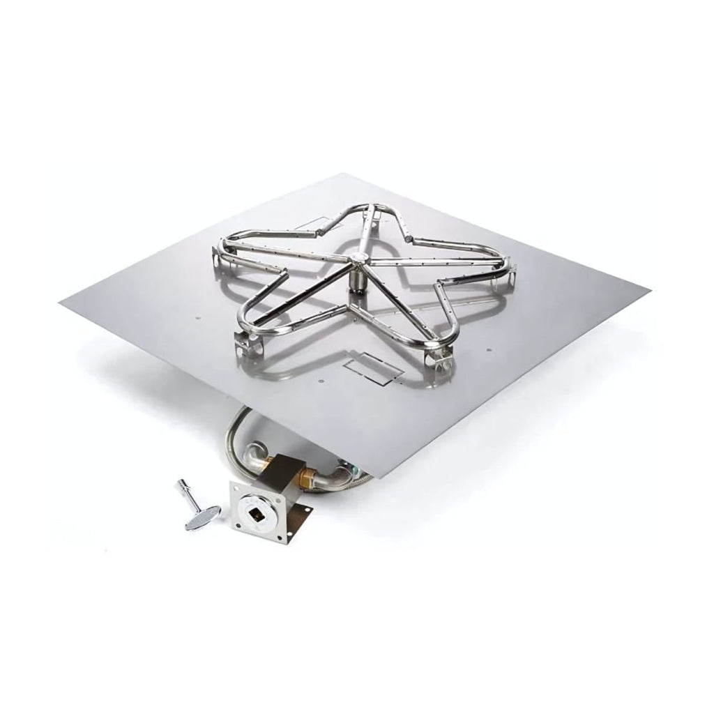 18″ Square Match Lit Fire Pit Kit - MLFPK18SQ-FLEX-NG