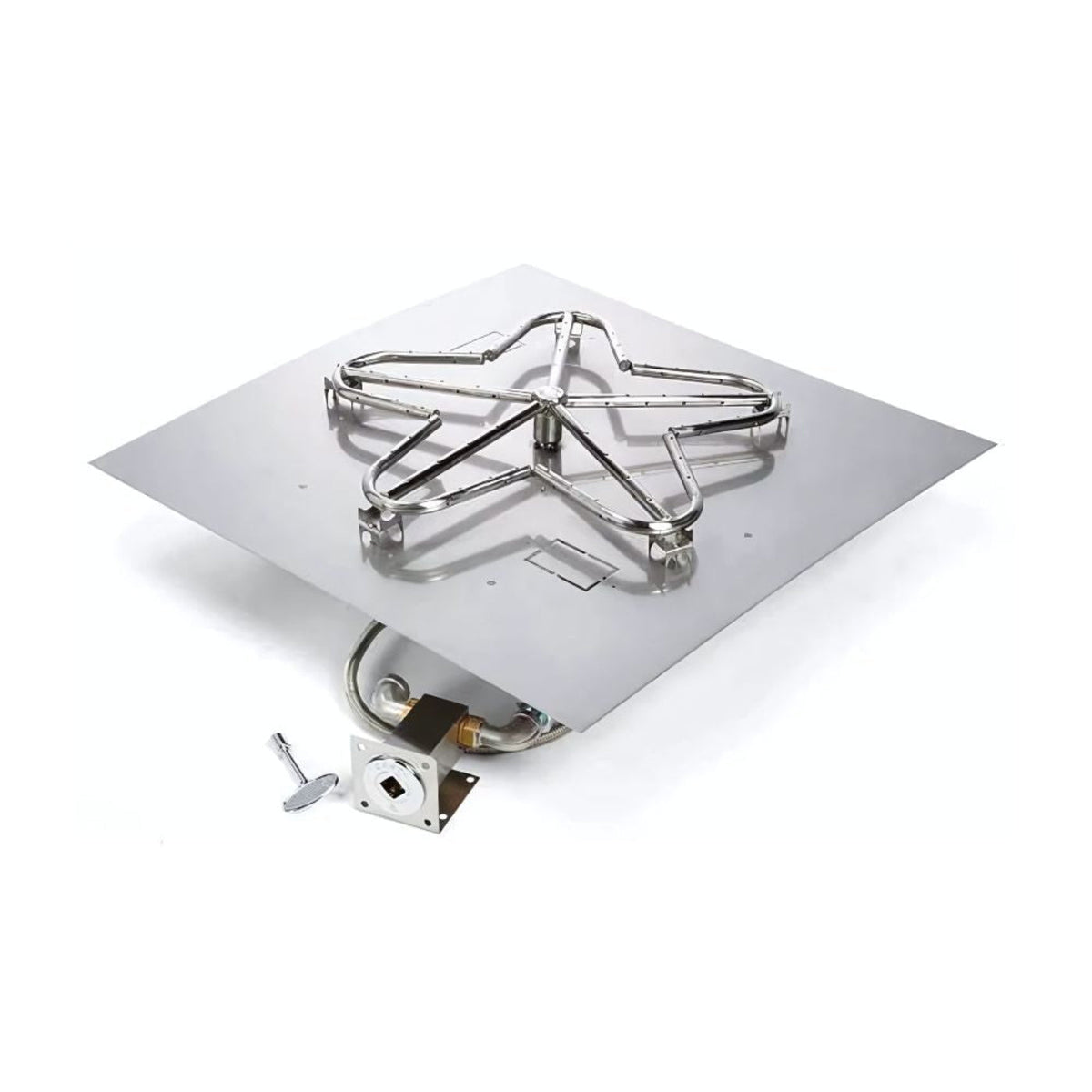 24″ Square Match Lit Fire Pit Kit - MLFPK24SQ-FLEX-NG