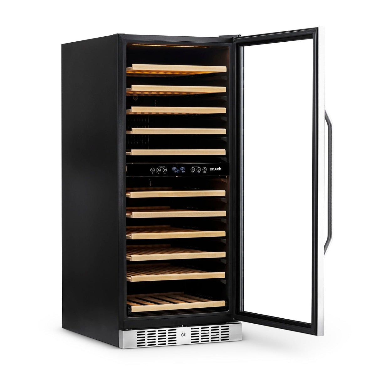 Newair - 27” 116-Bottle Dual-Zone Built-in Stainless Steel Wine Cooler (AWR-1160DB)