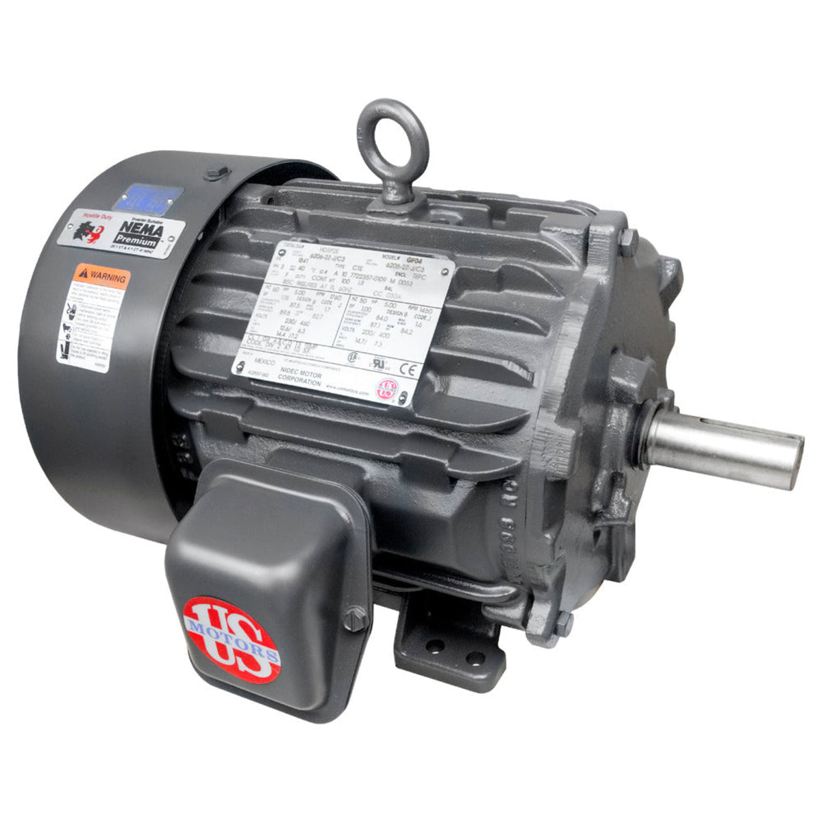 U.S. Motors HD30P2ES Hostile Duty Three Phase TEFC Horizontal - Footed Motor - HD30P2ES