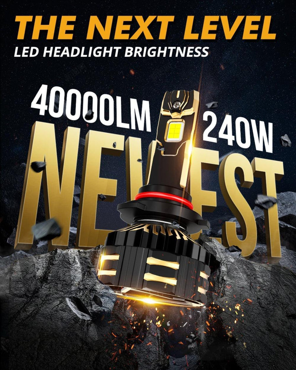 Auxbeam 9005+H11 LED Headlight Bulbs 240W 40000LM GX-ULTRA Series 6500K Cool White | 4 Bulbs - GP00010785
