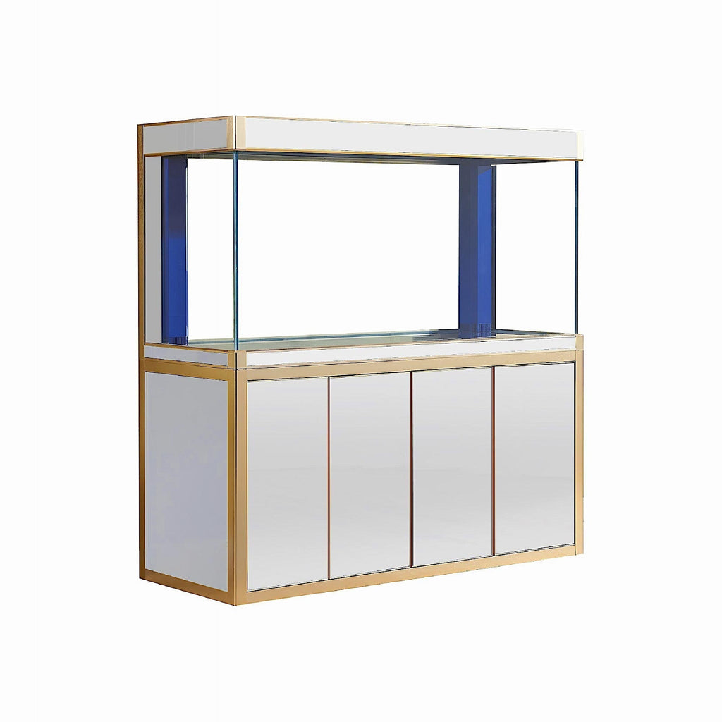 Aqua Dream 220 Gallon Tempered Glass Aquarium White and Gold - AD-1760-WT