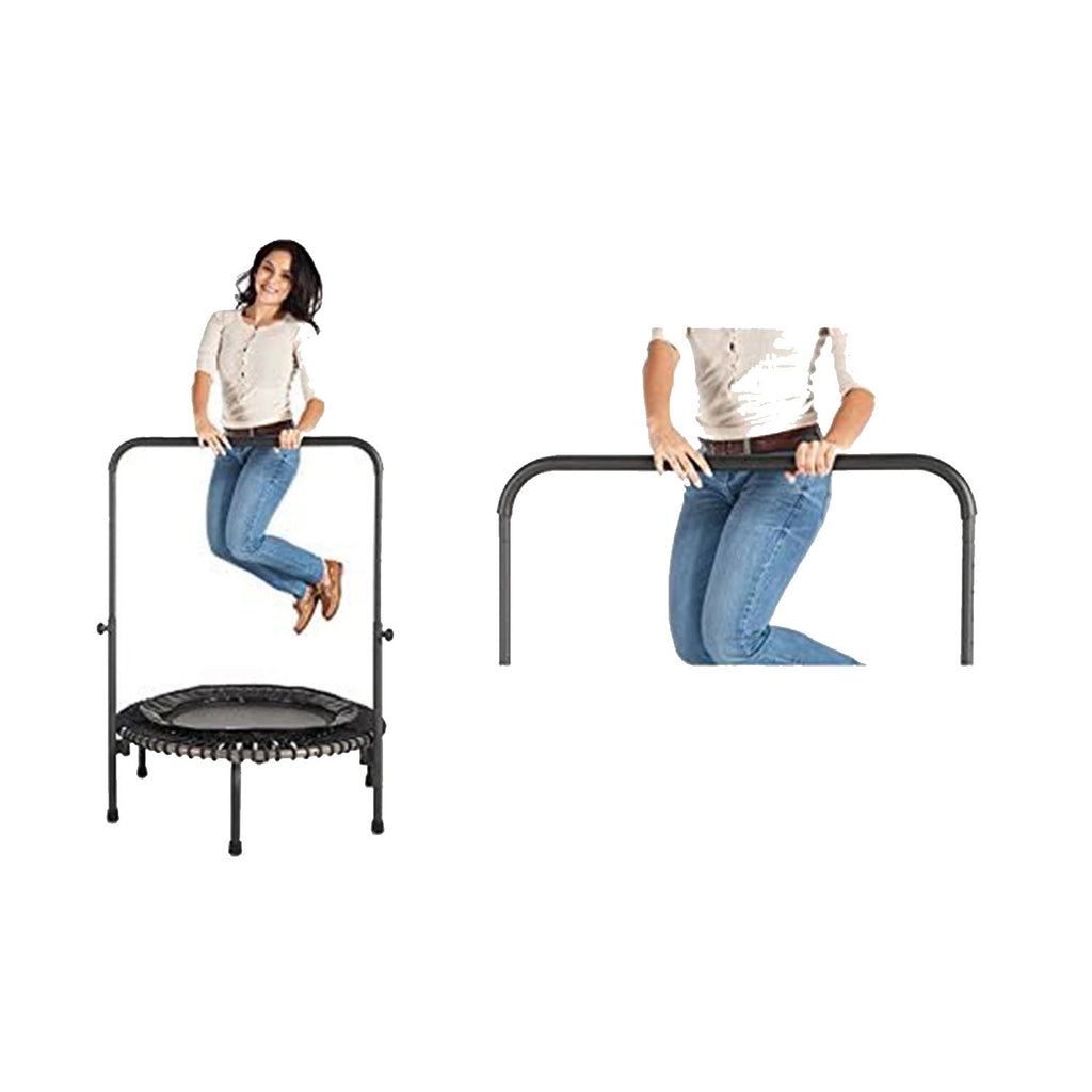 Disc-O-Bed JumpSport 350 Indoor 39-Inch Mini Trampoline and Handle Bar Accessory, Black - 250101