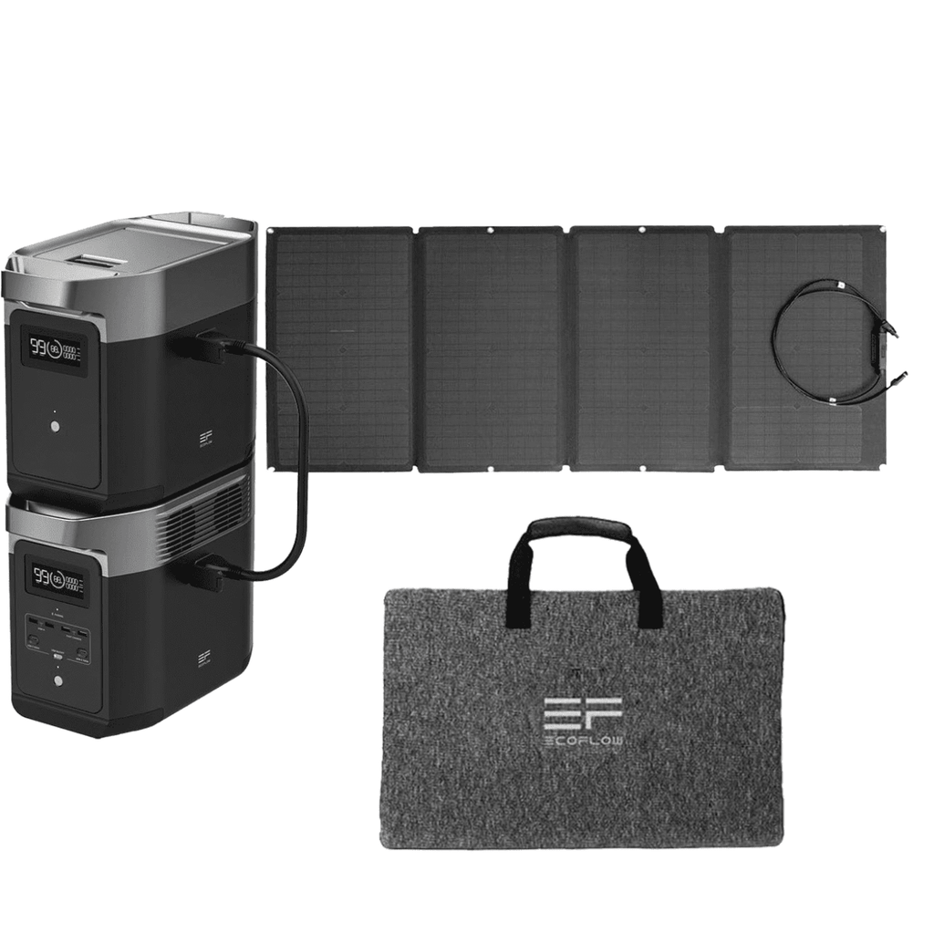 EcoFlow DELTA 2 + Extra Battery + 160W Solar Panel - DELTA2-DELTA2EB-EFSOLAR160W