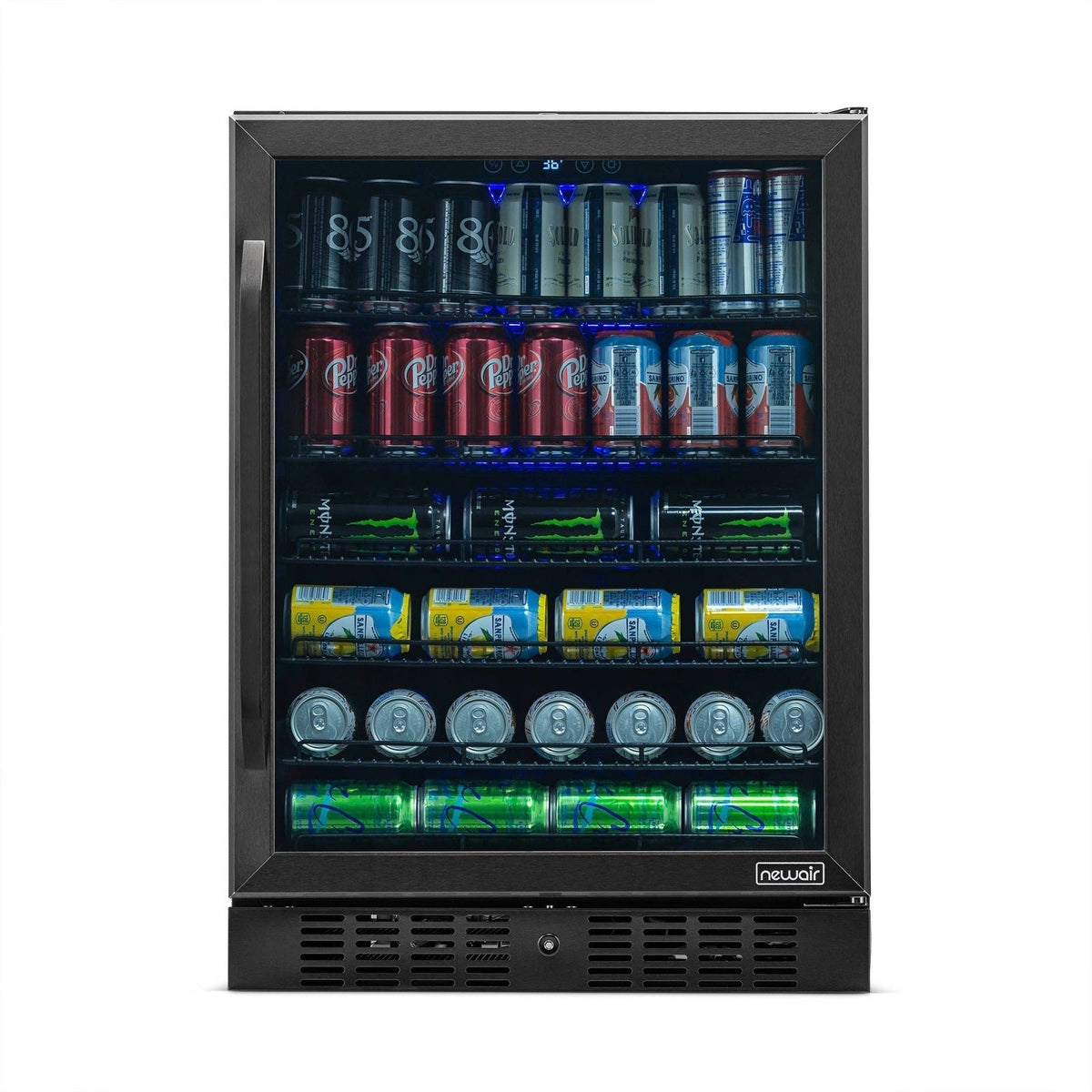 Newair - 24” 177 Can Built-in Beverage Center in Black Stainless Steel (NBC177BS00)