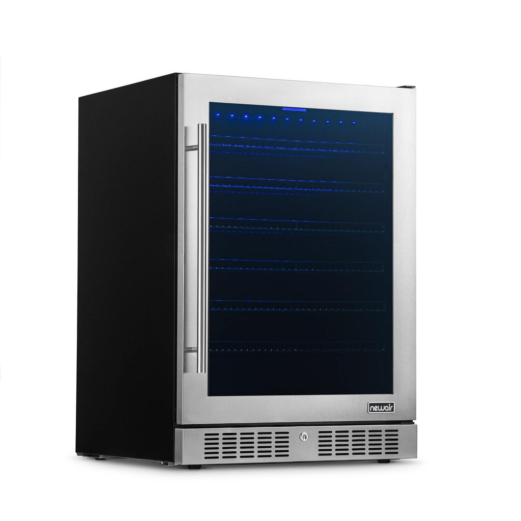 Newair - 24” 224-Can Built-in Premium Beverage Center w/ Color Changing LED Lights (NBC224SS00)