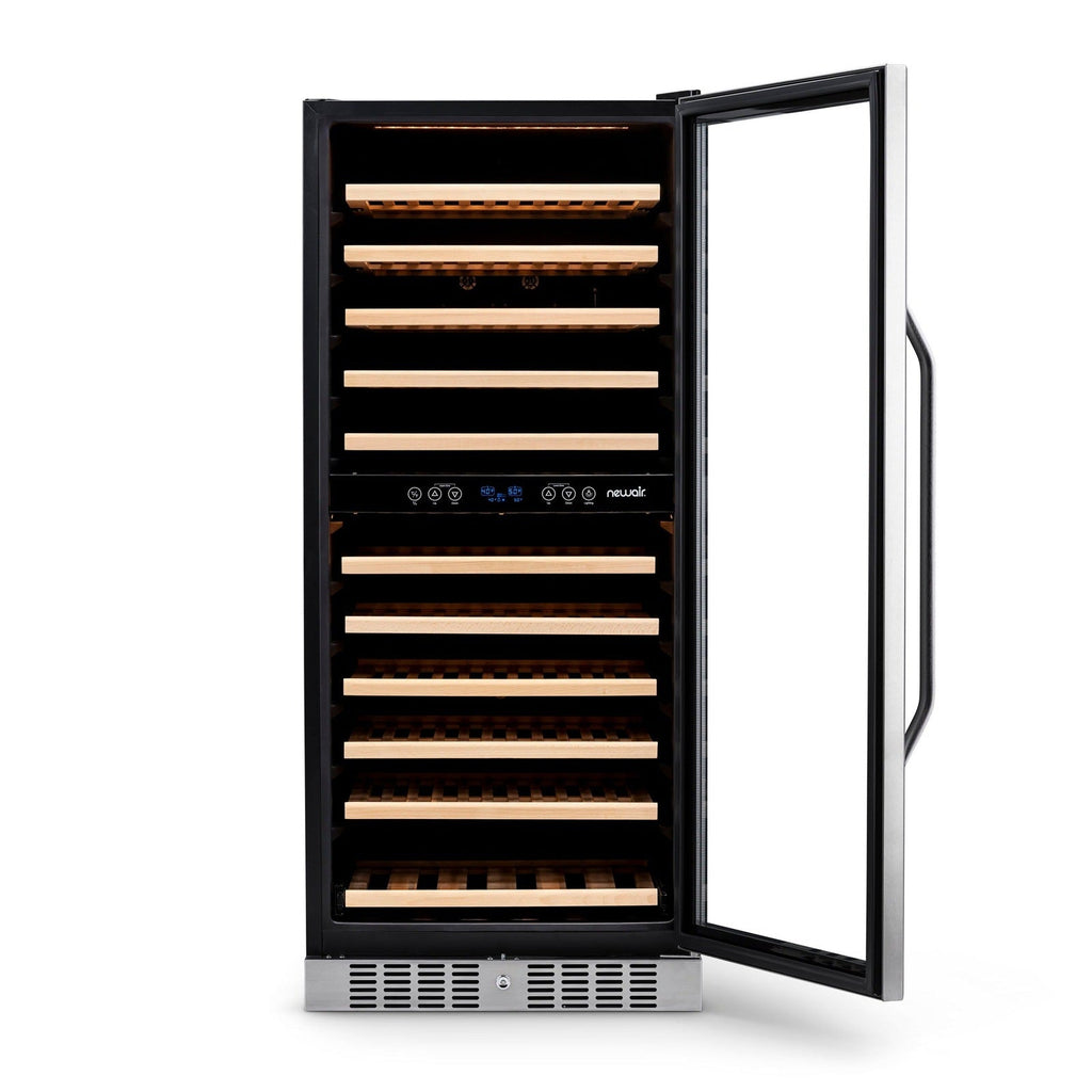 Newair - 27” 116-Bottle Dual-Zone Built-in Stainless Steel Wine Cooler (AWR-1160DB)