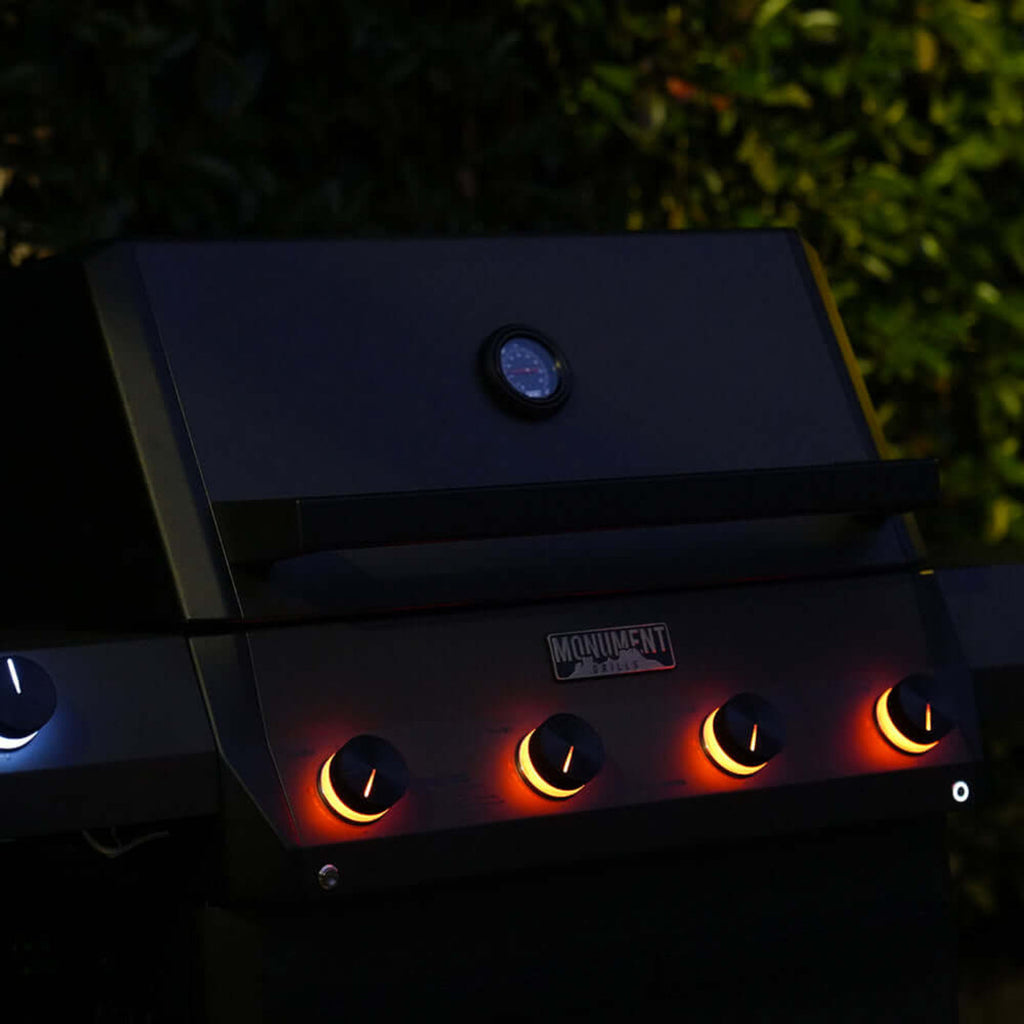 Monument Grills Eminence 425 Series | 4 Burner Fortified Propane Gas Grill in Silky Matte Black - E425
