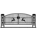 Chery Industrial 20ft Wrought Steel Garden Driveway Gate with Post