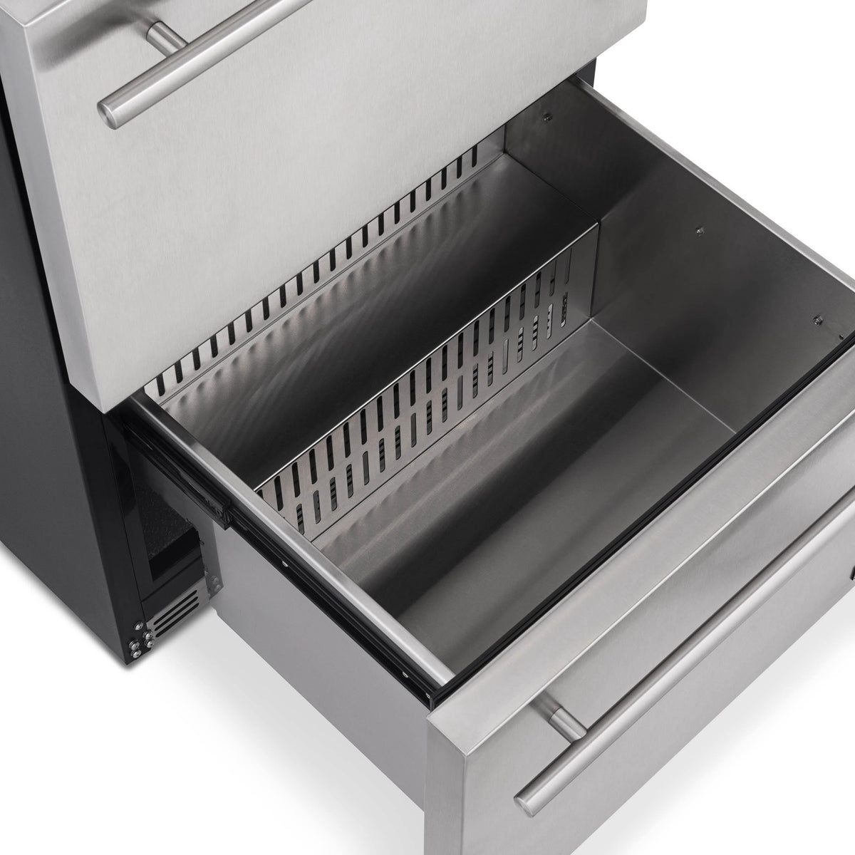 Newair - 24” 20-Bottle/80 Can Dual-Zone Built-in/Freestanding Outdoor Dual Drawer Wine & Beverage Center (NOF100SS00)