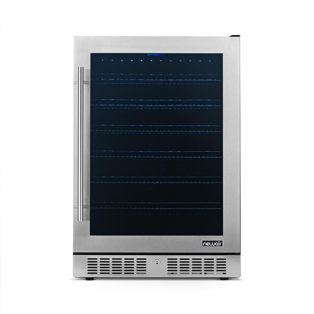 Newair - 24” 224-Can Built-in Premium Beverage Center w/ Color Changing LED Lights (NBC224SS00)