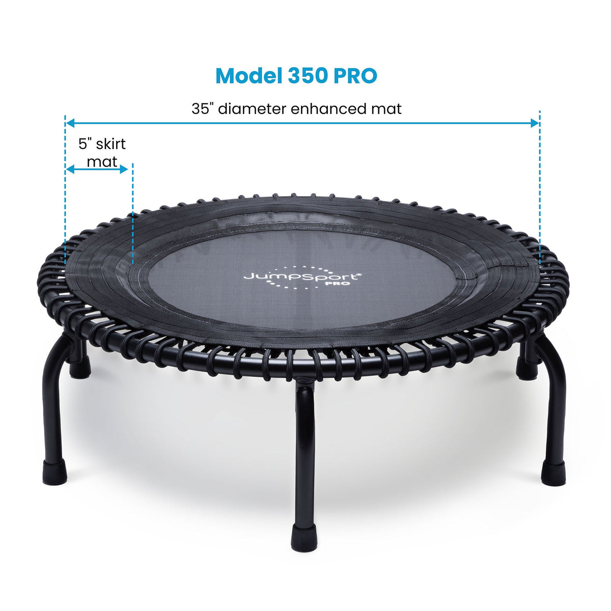 Disc-O-Bed JumpSport 350 PRO Lightweight 39-Inch Adults Fitness Trampoline & Handle Bar - 250151