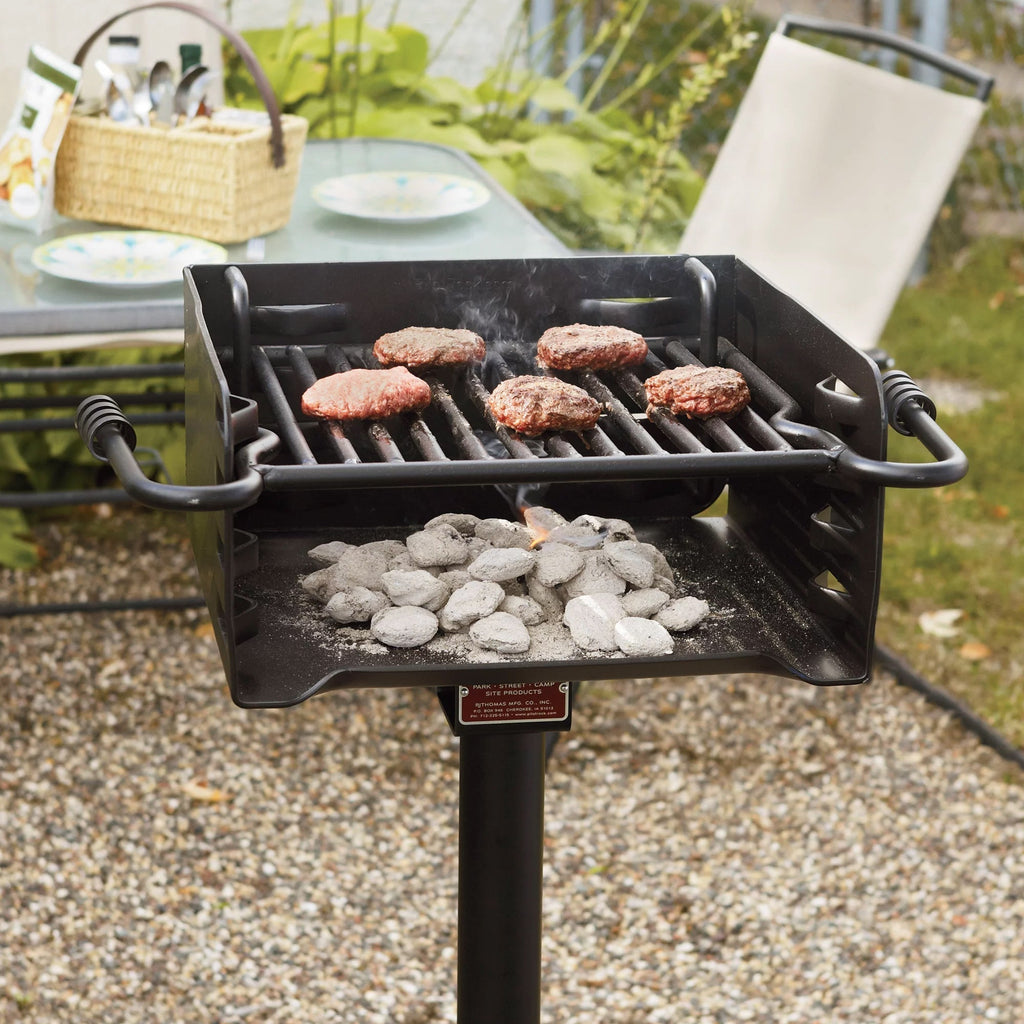 Pilot Rock H-16 B6X2 Park Style Outdoor BBQ Charcoal Grill w/ Swivel, 2 Pack - 415871