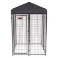 Lucky Dog STAY Series 4 x 4 x 6 Foot Roofed Steel Frame Studio Dog Kennel, Grey - 268849