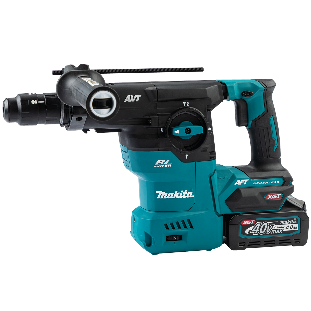 Makita 40V max XGT Brushless Cordless 1‑3/16" SDS‑PLUS AVT Rotary Hammer Kit, with Interchangeable Chuck, AWS Capable (4.0Ah) & FREE Makita GRH07ZW - GRH09M1