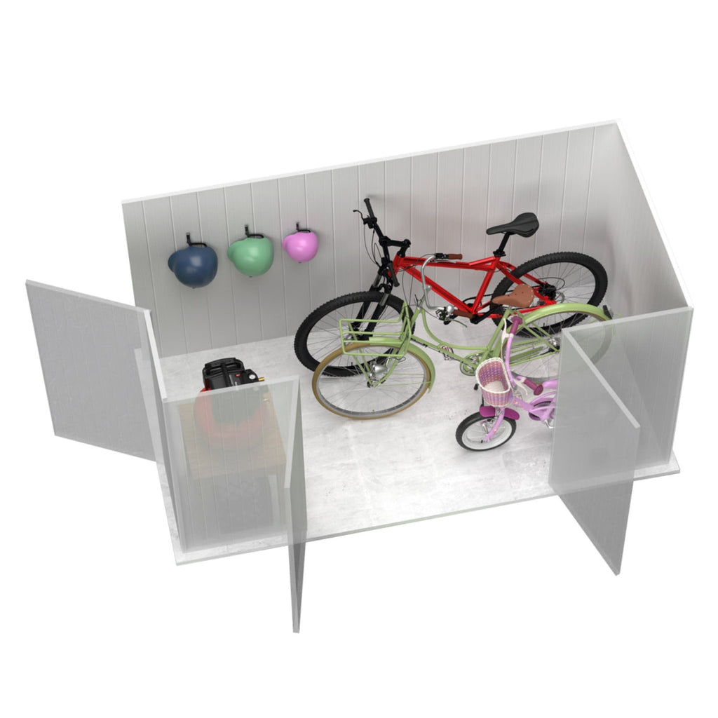 Palram Absco | 10x5 ft Lean To Metal Bike Shed - AB1103