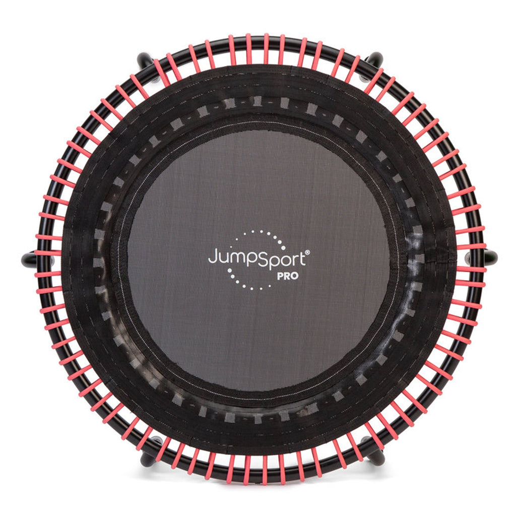 Disc-O-Bed JumpSport 350 PRO 39 Inch Fitness Trampoline with Pink EnduroLast Elastic Cords - 348951