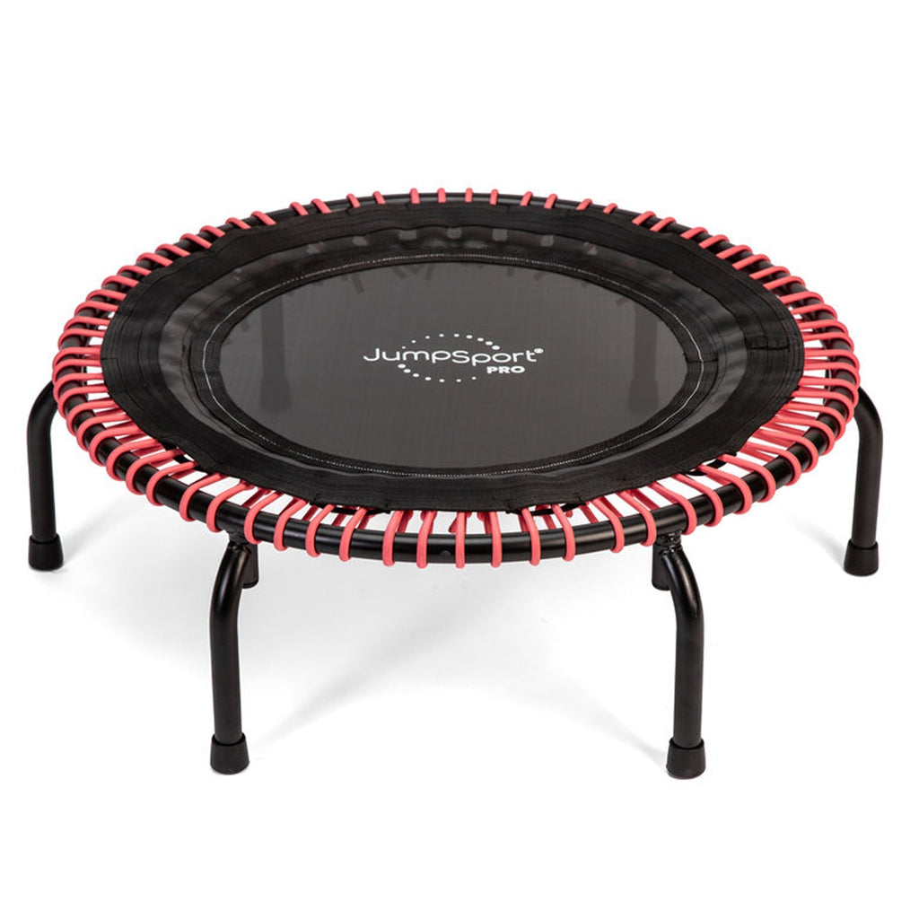 Disc-O-Bed JumpSport 350 PRO 39 Inch Fitness Trampoline with Pink EnduroLast Elastic Cords - 348951