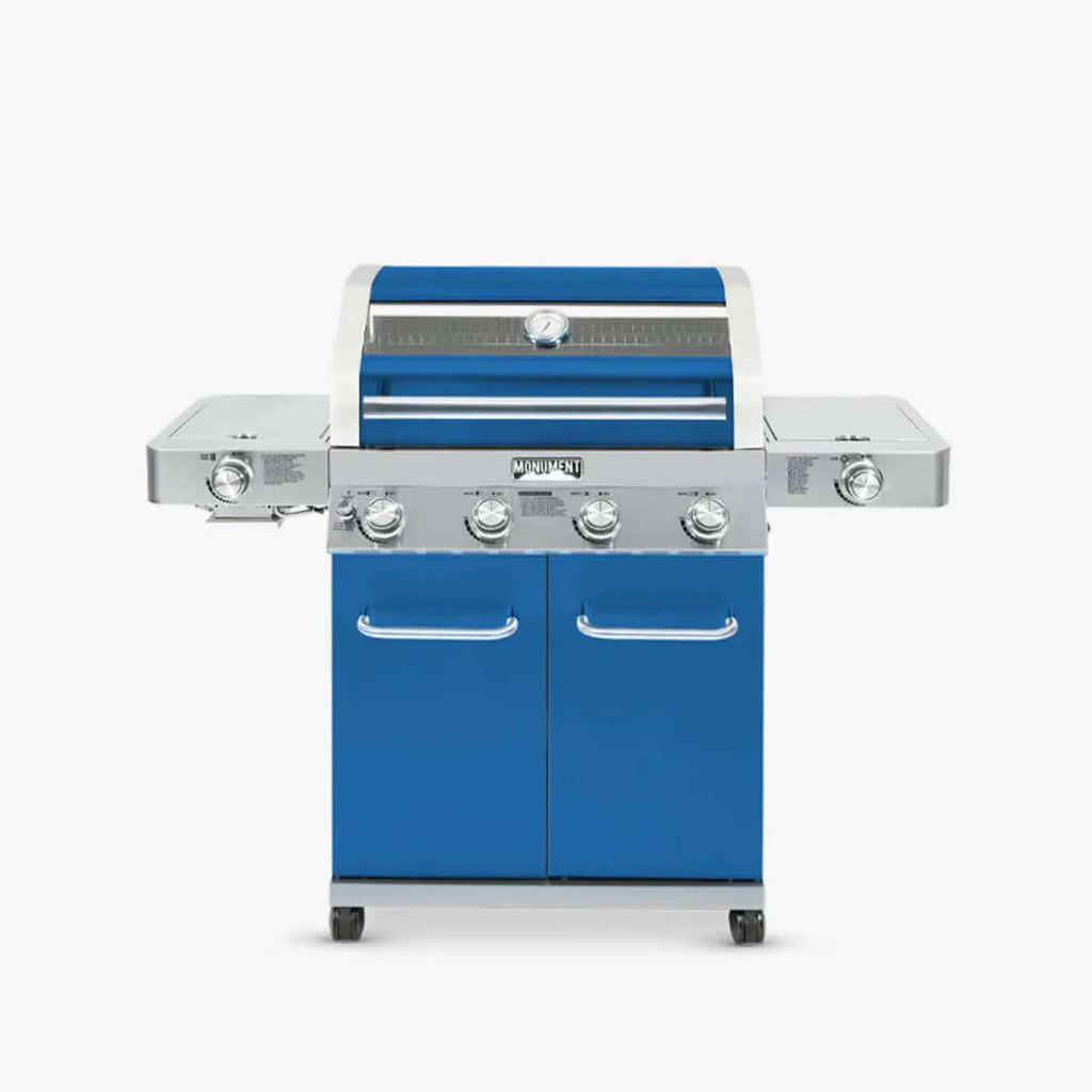 Monument Grills Classic 35633B Series | 4 Burner Propane Gas Grill in Blue - 35633B