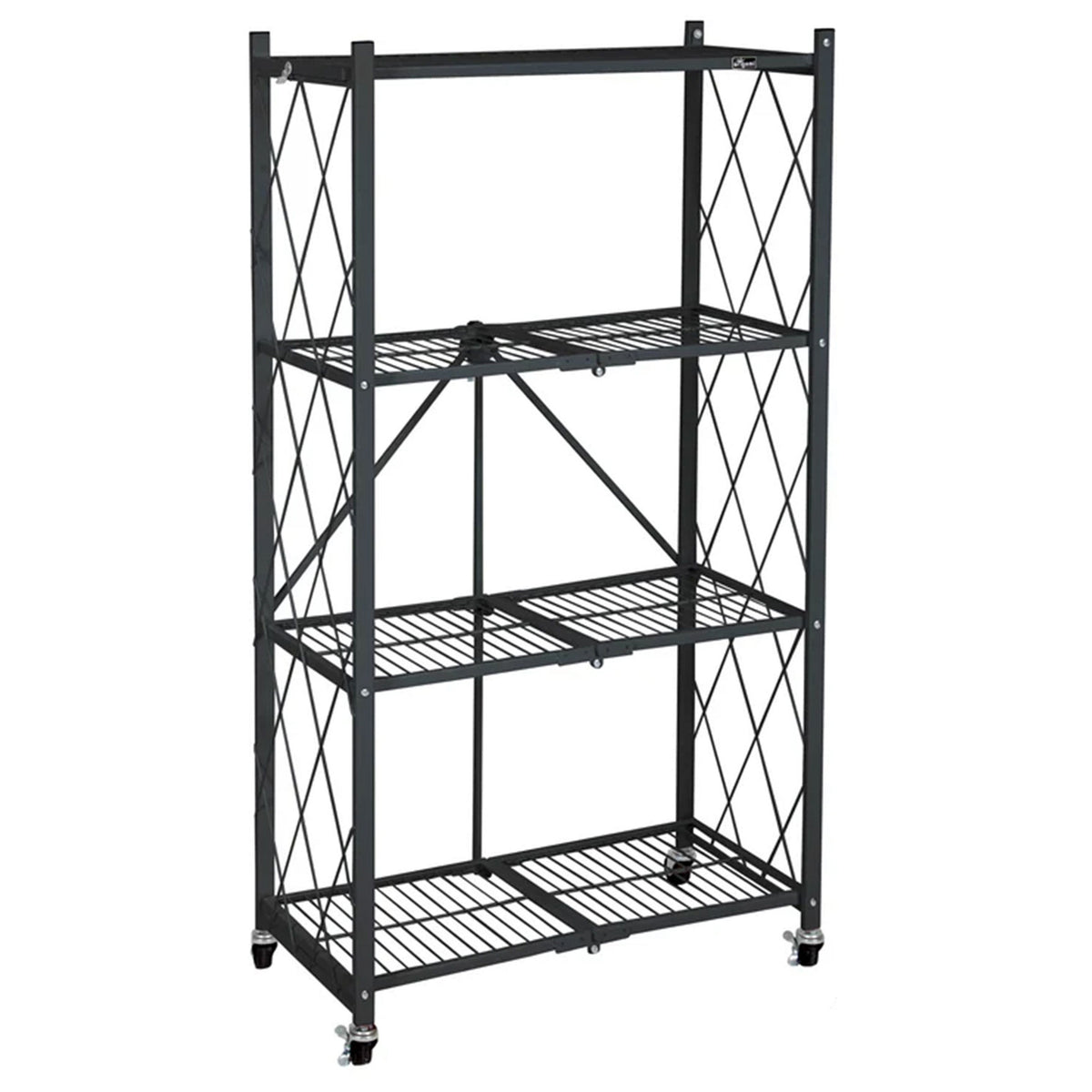 Origami 4 Pack 4 Tier Folding Garage Shelves Heavy Duty Shelving with Wheels - 415228