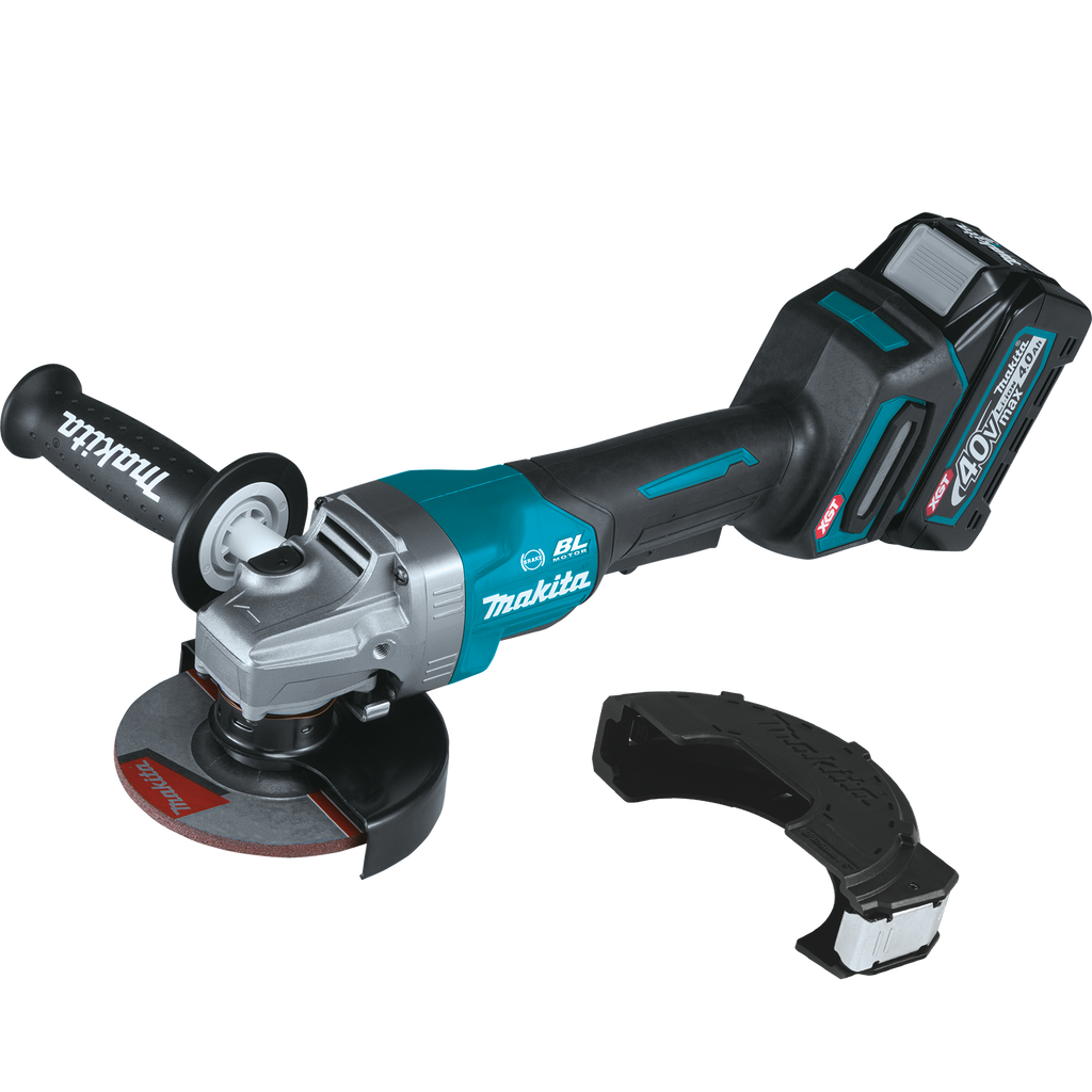 Makita 40V Max XGT Brushless Lithium-Ion 4-1/2 in./5 in. Cordless Paddle Switch Angle Grinder Kit with Electric Brake (4 Ah) - GAG03M1