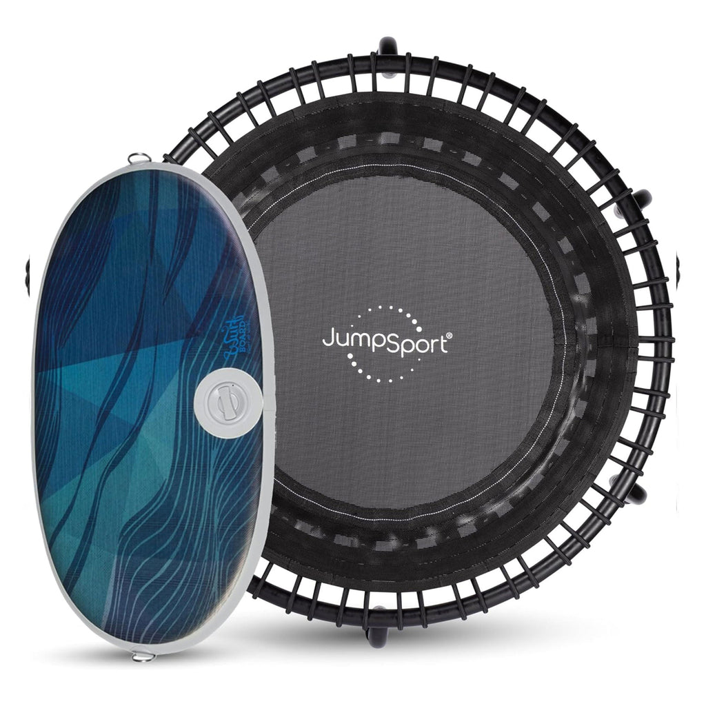 Disc-O-Bed JumpSport 350 Fitness 39" Trampoline Bundled with Wurf Board Anti-Fatigue Mat - 411414