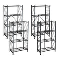 Origami 4 Pack 4 Tier Folding Garage Shelves Heavy Duty Shelving with Wheels - 415228