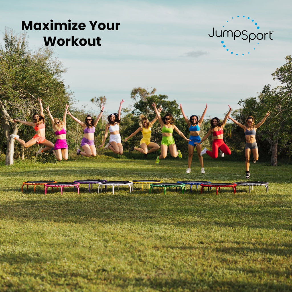 Disc-O-Bed JumpSport 350 PRO Fitness Trampoline, Cardio Workout Equipment, 39 Inch, Ignite - 415469