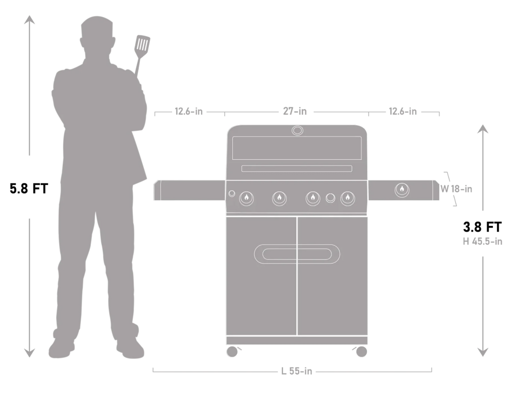 Monument Grills Mesa 415BZ Series | 4 Burner Propane Gas Grill in Stainless Steel - M415BZ