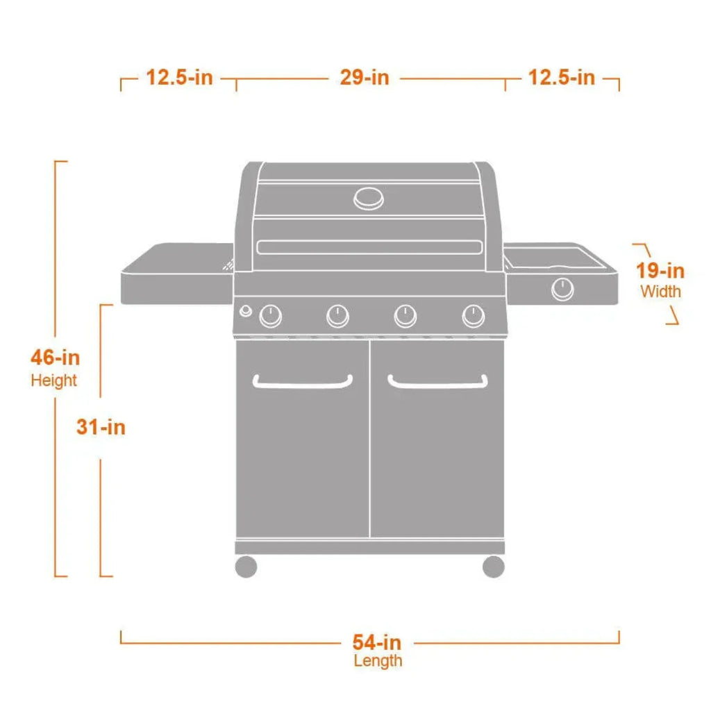 Monument Grills Classic 41847NG Series | 4 Burner Propane Gas Grill in Stainless Steel  (Natural Gas Convertible) - 41847NG