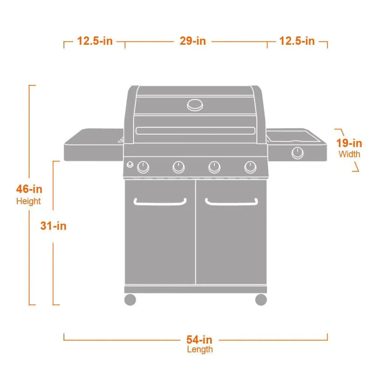 Monument Grills Classic 41847NG Series | 4 Burner Propane Gas Grill in Stainless Steel  (Natural Gas Convertible) - 41847NG