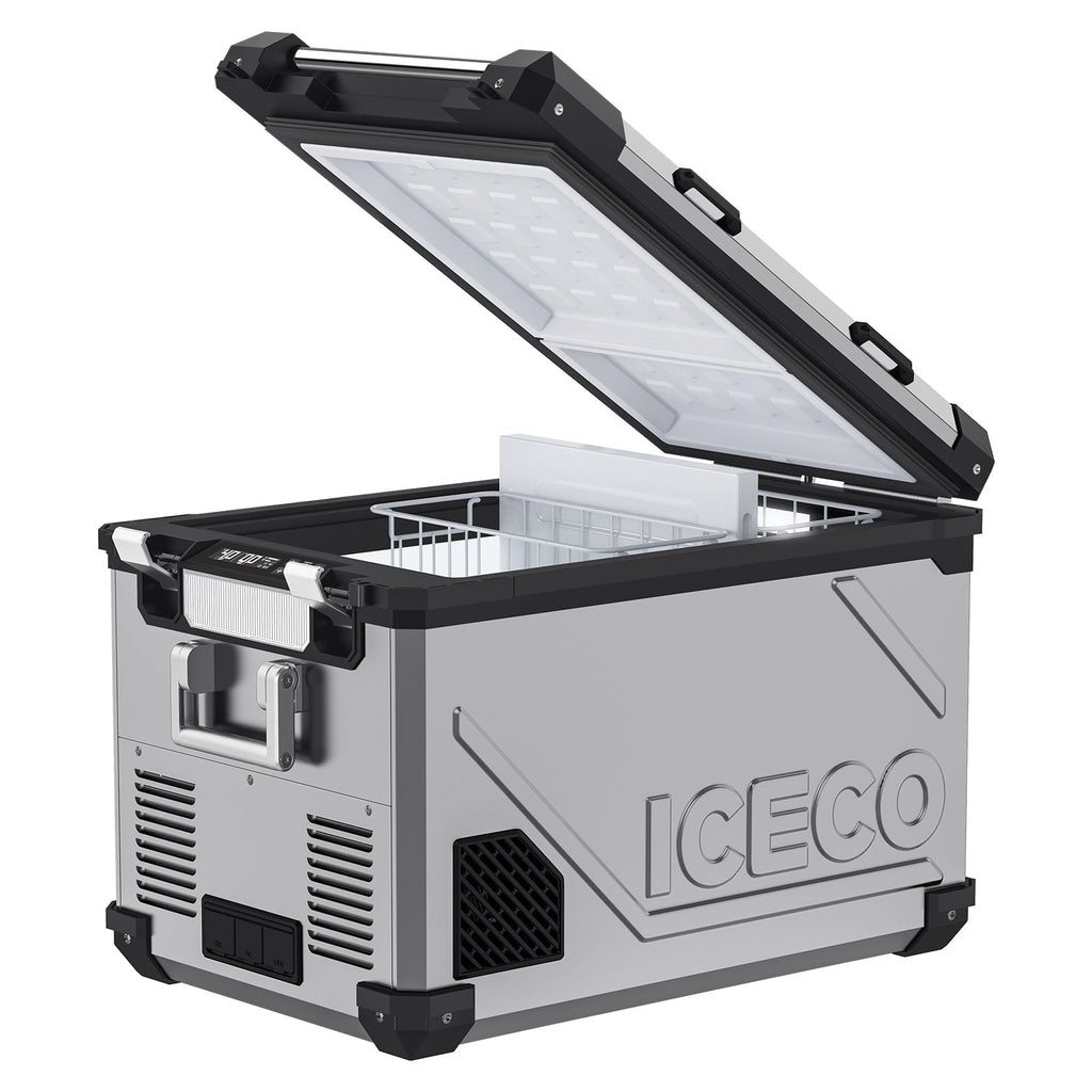 ICECOAPL55-Silver Dual Zone 12 Volt Fridge - APL55 Silver+Magnetic Battery