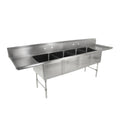 John Boos 4B18244-2D18 Four-Compartment Sink with Two 18" Drainboards - JB4B182442D18