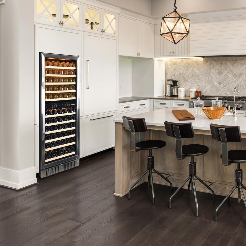 Newair - 27” 116-Bottle Dual-Zone Built-in Stainless Steel Wine Cooler (AWR-1160DB)