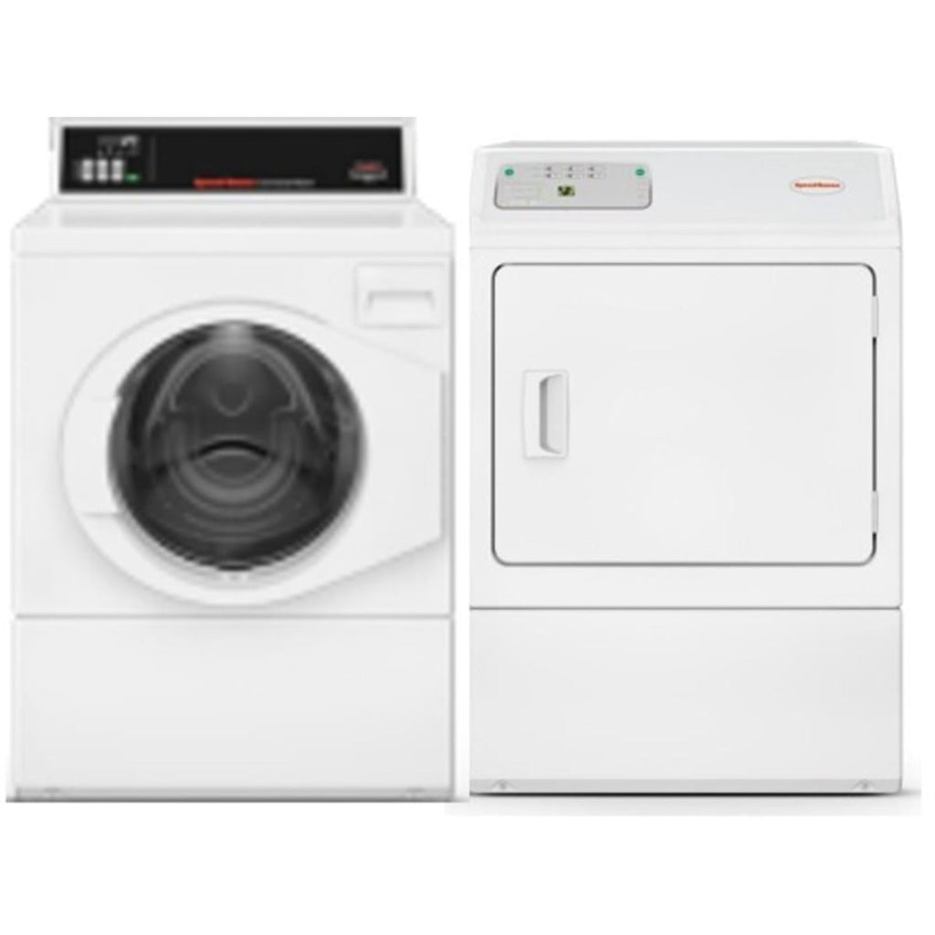 Speed Queen SFNNYRSP118TW01 27 Inch Commercial Front Load Washer & Speed Queen LDEE5BGS173TW01 27 Inch Electric Dryer - Speed Queen-SFNNYRSP118TW01-LDEE5BGS173TW01