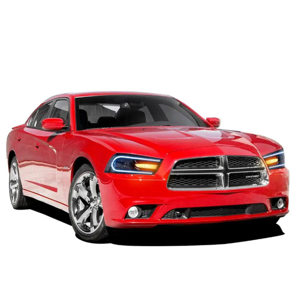 Auxbeam LED Headlight Assembly RGB Dual Beam Projector Black For 2011-2014 Dodge Charger(LD) - GD002676
