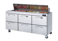 Blue Air BLPT72-D6-HC | 72" Wide 6 Drawer Sandwich Prep Table - BLPT72-D6-HC