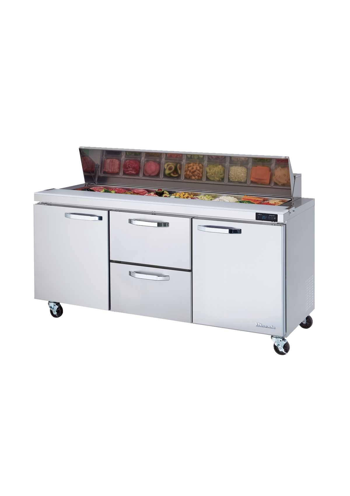 Blue Air | 72" Wide 2 Drawer Sandwich Prep Table - BLPT72-D2M-HC