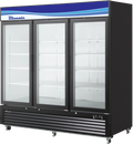 Blue Air BKGM72B-HC | 82" Wide 3 Swing Door Black Merchandiser Refrigerator - BKGM72B-HC