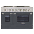 Kucht 48" Pro-Style Natural Gas Dual Fuel Range with 4 Burners in Black - KDF482-K