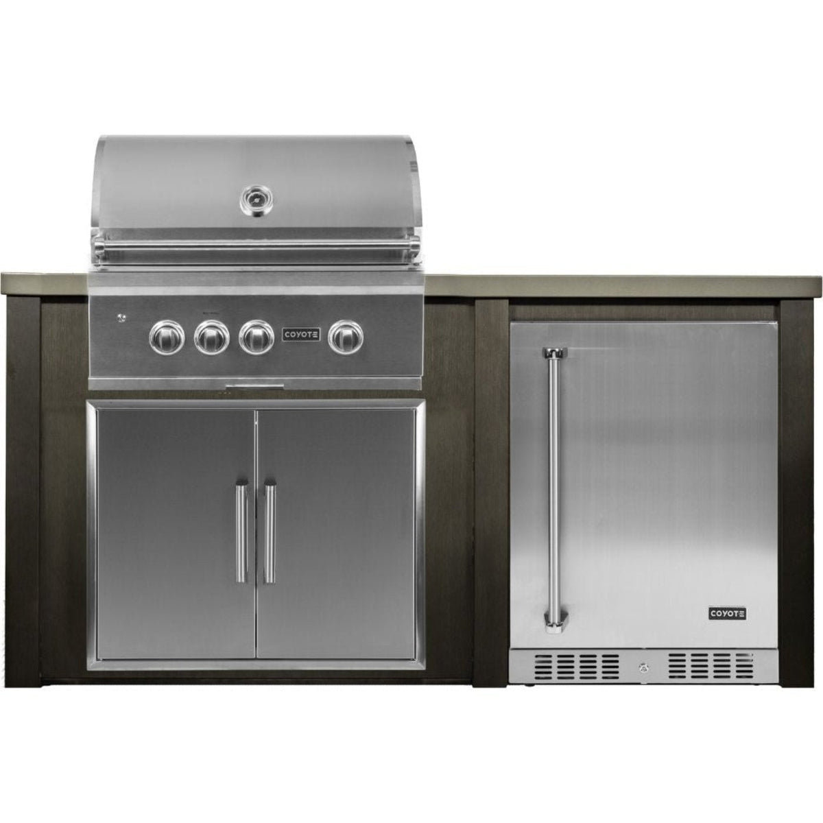 Haven Outdoor 72" Kitchen Island w/ Grill, Fridge & Doors - HCOY96REF-AB-LP