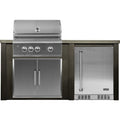 Haven Outdoor 72" Kitchen Island w/ Grill, Fridge & Doors - HCOY96REF-AB-LP