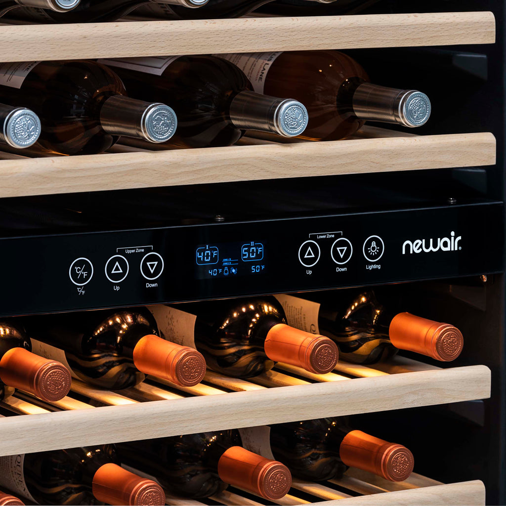 Newair - 27” 116-Bottle Dual-Zone Built-in Stainless Steel Wine Cooler (AWR-1160DB)