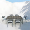 Deko Living 6 Piece Seating Black Outdoor Patio Dining Chairs and Table Set  - COP30803
