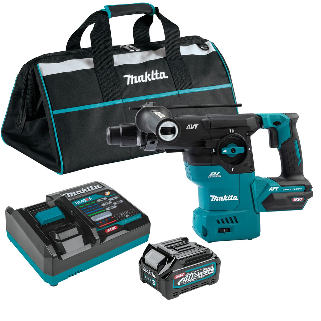 Makita 40V Max XGT Brushless Lithium-Ion 1-3/16 in. Cordless AVT AWS Rotary Hammer Kit (4 Ah) - GRH08M1