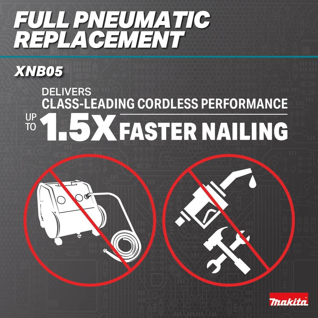 Makita 18V LXT Lithium-Ion Brushless Cordless 2-1/2" Straight Finish Nailer, 16 Ga. (Tool Only) - XNB05Z