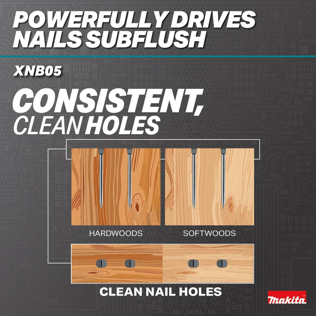 Makita 18V LXT Lithium-Ion Brushless Cordless 2-1/2" Straight Finish Nailer, 16 Ga. (Tool Only) - XNB05Z