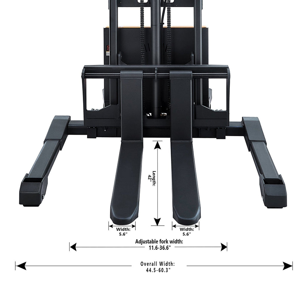Apollolift Semi-Electric Straddle Stacker  2200Lbs Cap. 98" Lifting