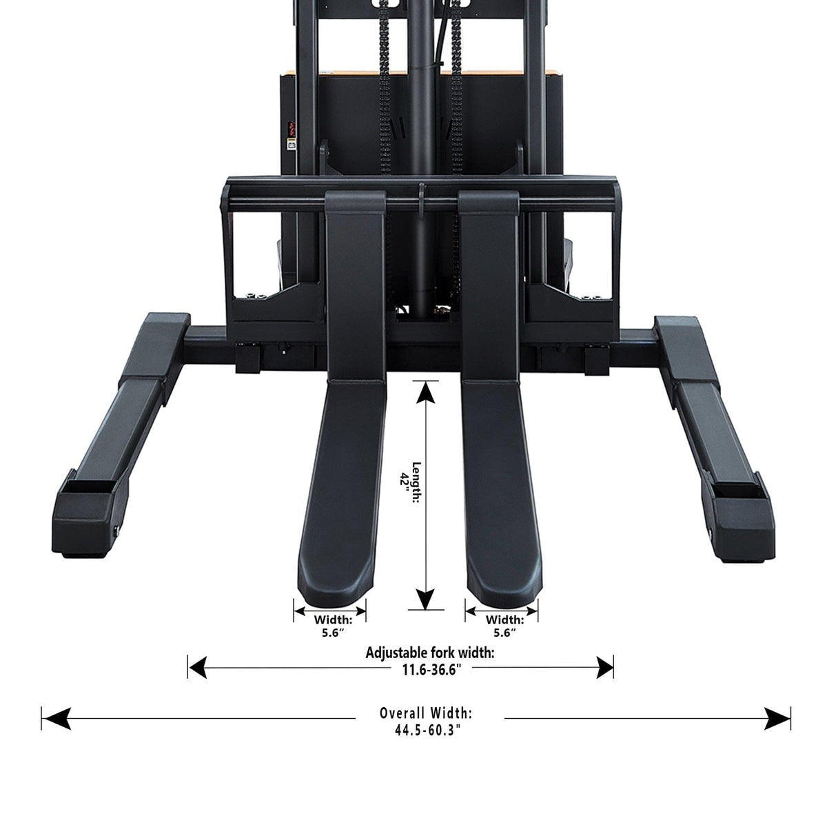 Apollolift Semi-Electric Straddle Stacker  2200Lbs Cap. 98" Lifting
