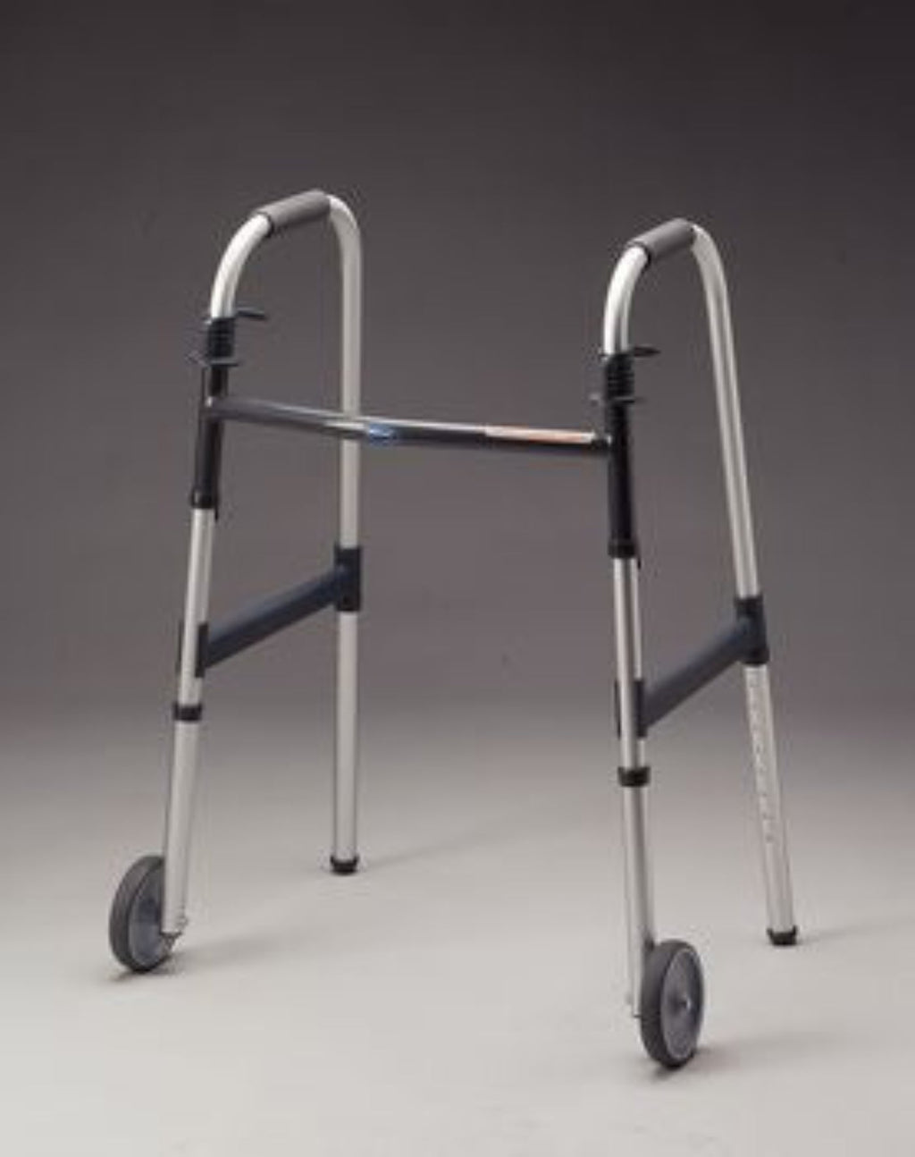 Patterson Medical - Walker with Wheels Paddle Type Aluminum Frame 300 lbs. Weight Capacity 27 to 33 Inch Height - 563418